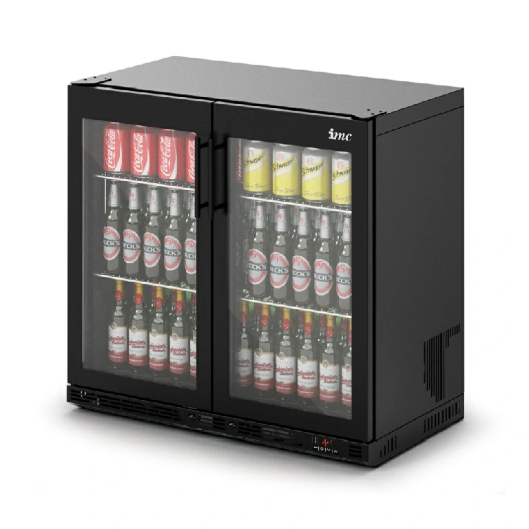 IMC Ventus V90 F76/271/B Two Glass Door Bottle Cooler Black