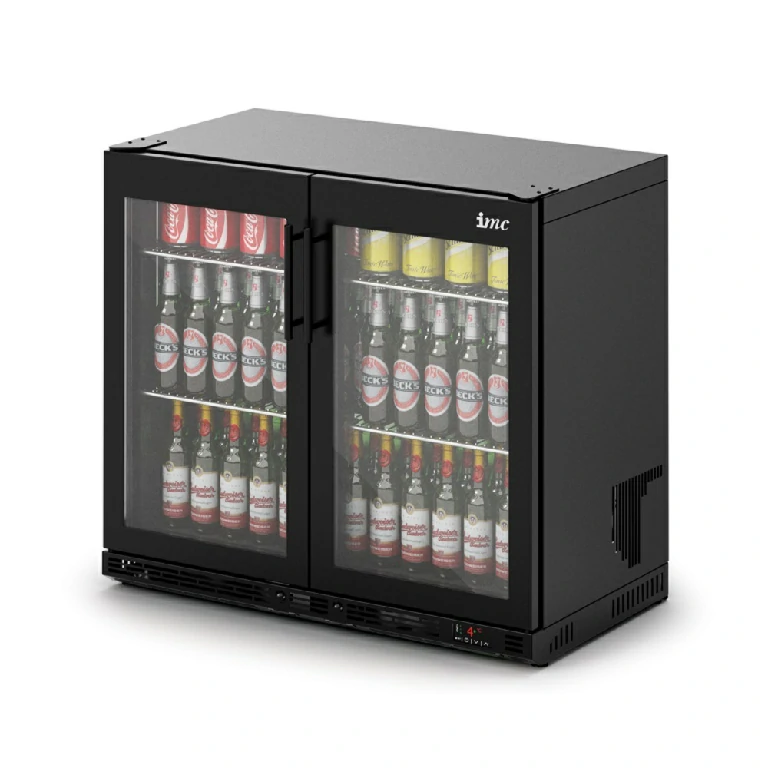 IMC Ventus V90 F76/272/B Two Glass Door Bottle Cooler Black