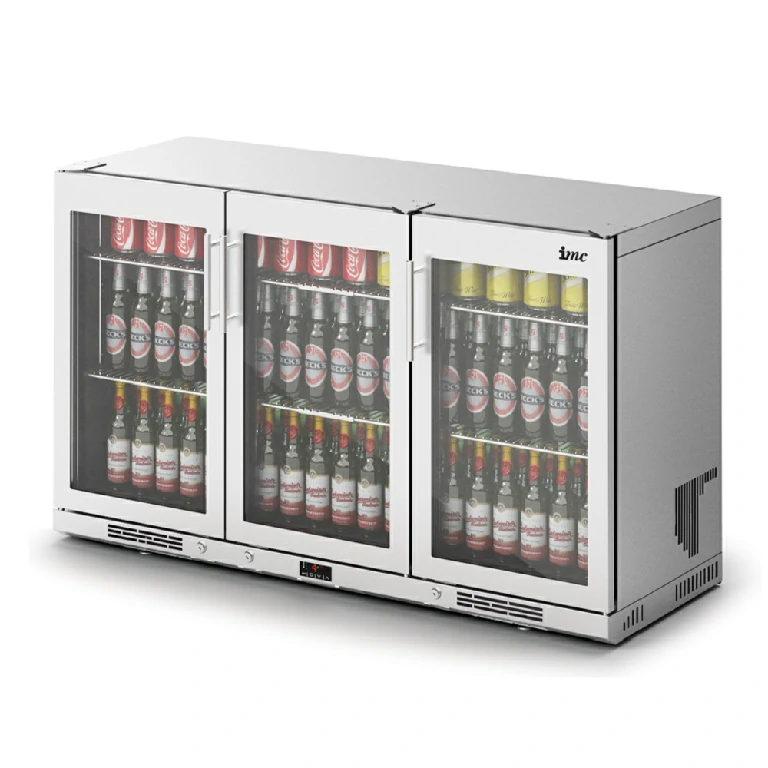 IMC Ventus V135 F76/370 Three Glass Door Bottle Cooler Stainless