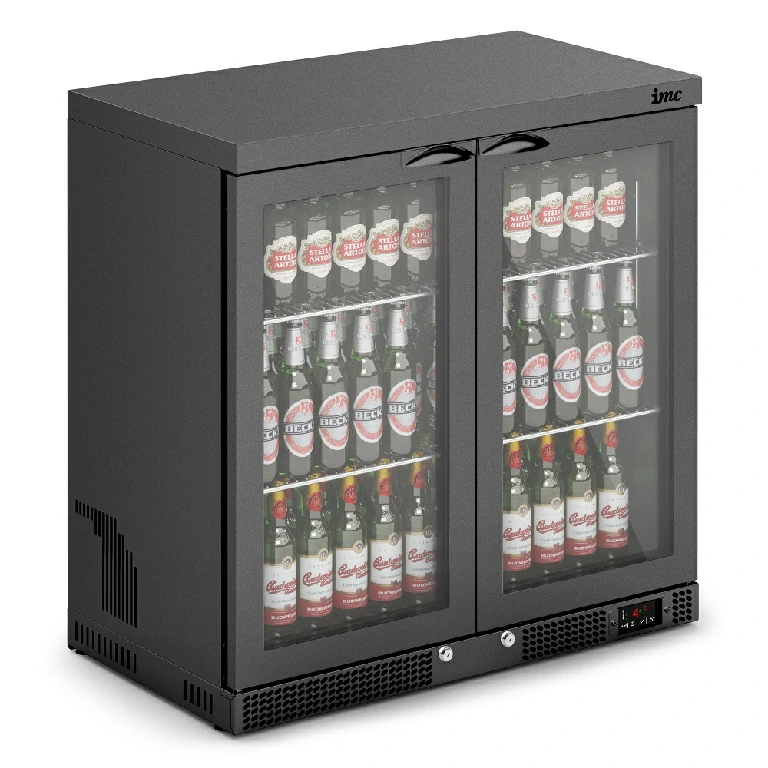 IMC Mistral M90 Bottle Cooler [Front Load] - Glass Door - Black Painted Frame - H 900 mm - W 900 mm - 0.232 kW