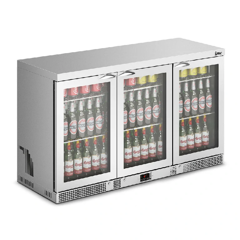 IMC Mistral M135 Bottle Cooler [Front Load] - Glass Door Door - Stainless Steel Frame - H 800 mm - W 1350 mm - 0.357 kW