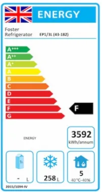 Foster EP1/3L/43-182 EcoPro G3 Freezer Counter, 435 Litres