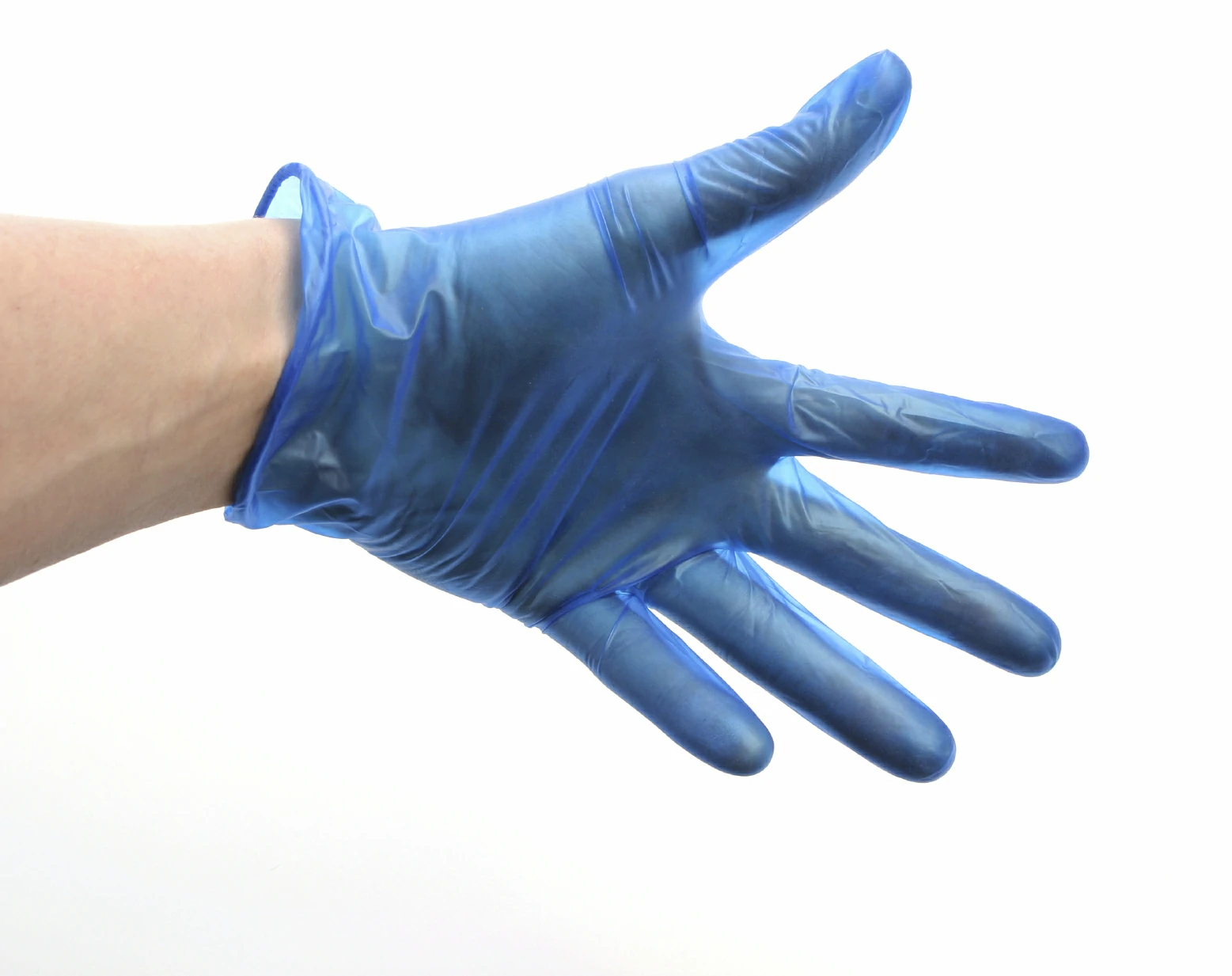 Blue Lightly Powdered Vinyl Gloves Med (100)