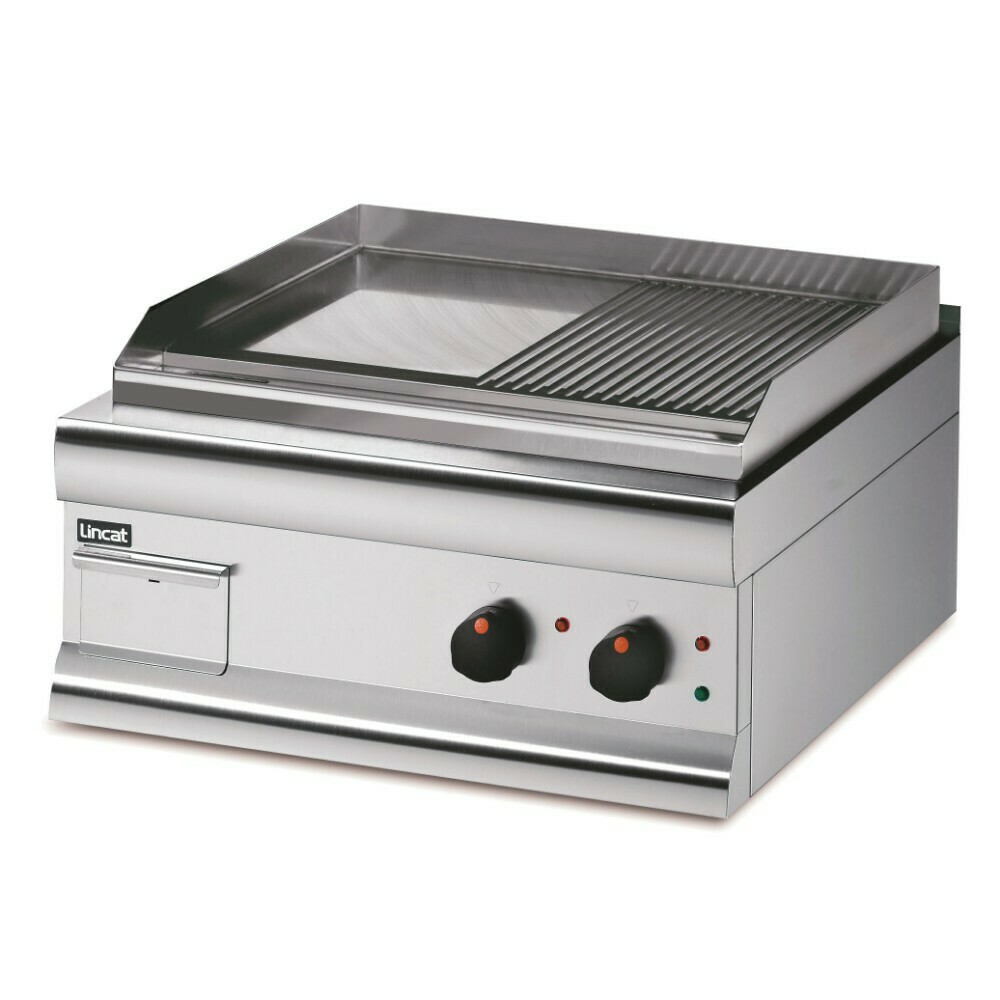 Lincat Silverlink 600 Electric Counter-top Griddle - Half-Ribbed Plate - W 750 mm - 6.0 kW