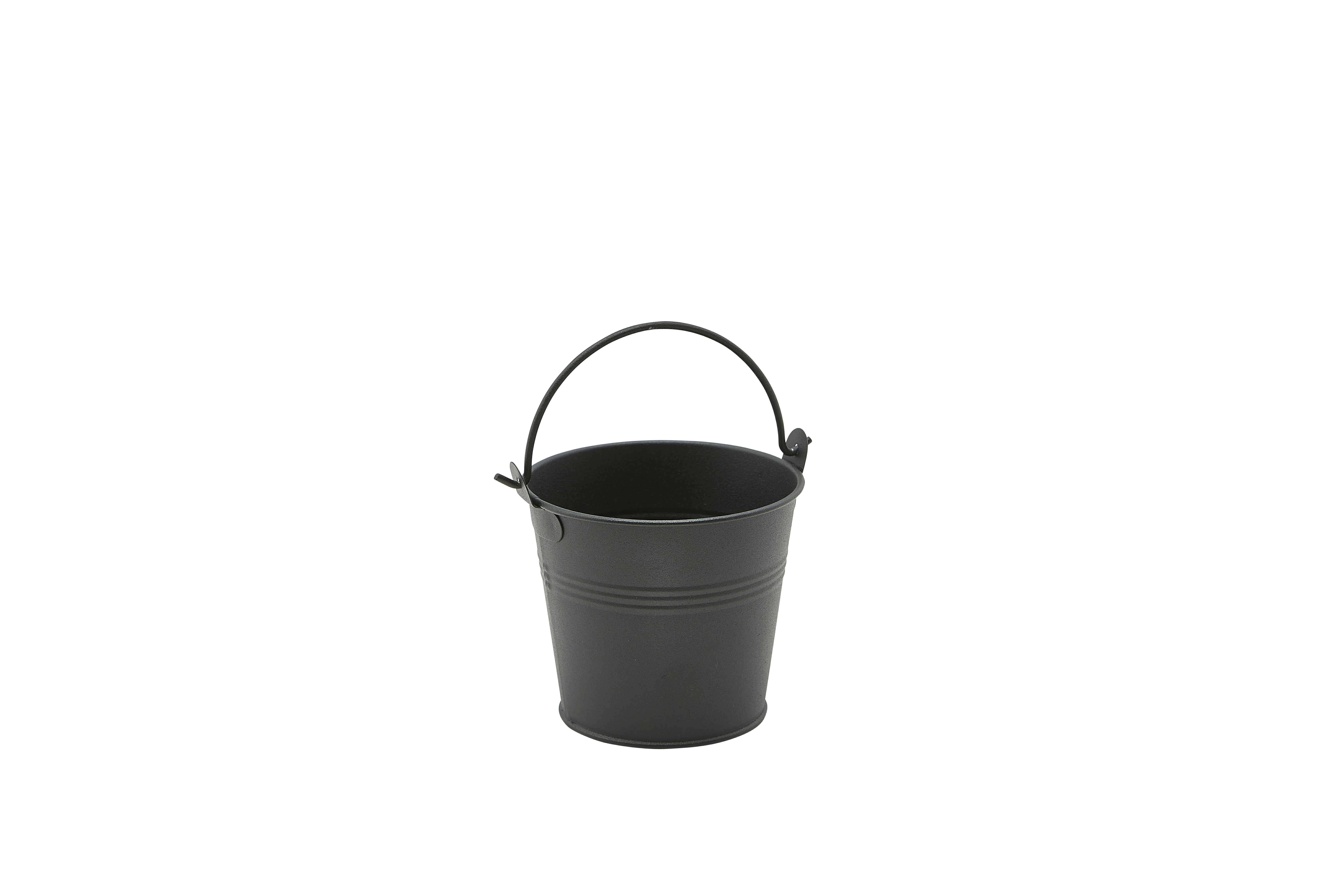 Galvanised Steel Serving Bucket 10cm Dia Matt Black