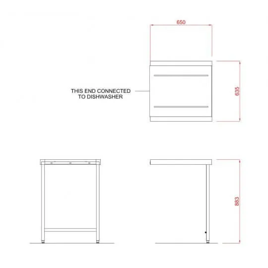 Hobart SC650 Outlet Single Rack Table