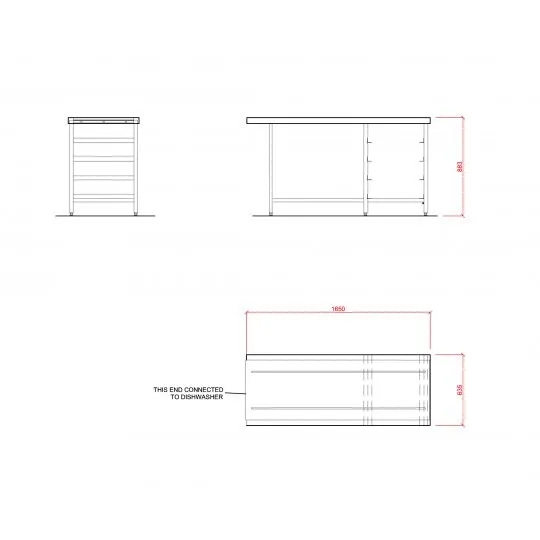 Hobart SCR1650 Outlet Single Rack Table