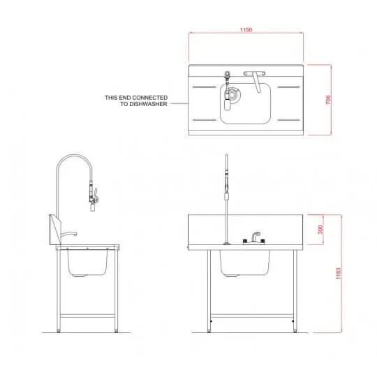 Hobart SD1150 Inlet Double Rack Table & Sink