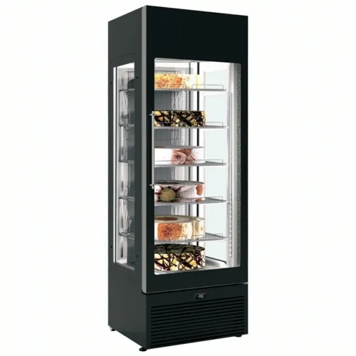 Framec Venere NV Black Upright Ventilated Glass Door Display Fridge