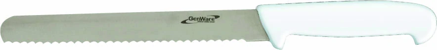 Genware 8'' Bread Knife White (Serrated)
