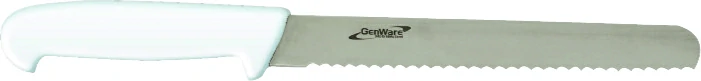 Genware 12'' Slicing Knife White (Serrated)