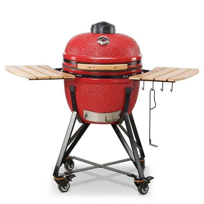 Kamado Bono Media Ceramic BBQ Grill 20 Red