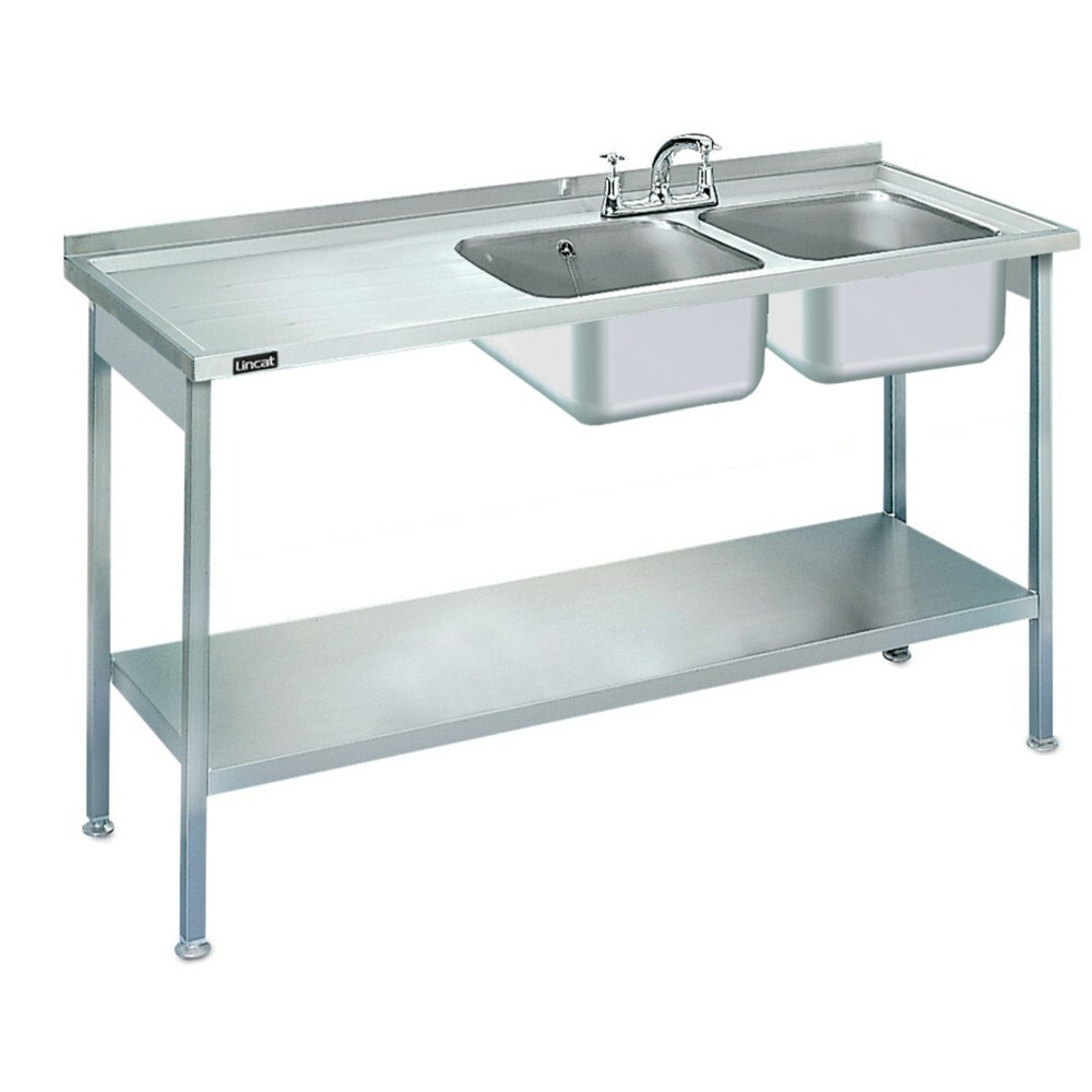 Lincat Built-in Sink Unit - Double Sink - Left-Hand Drainer - W 1500 mm