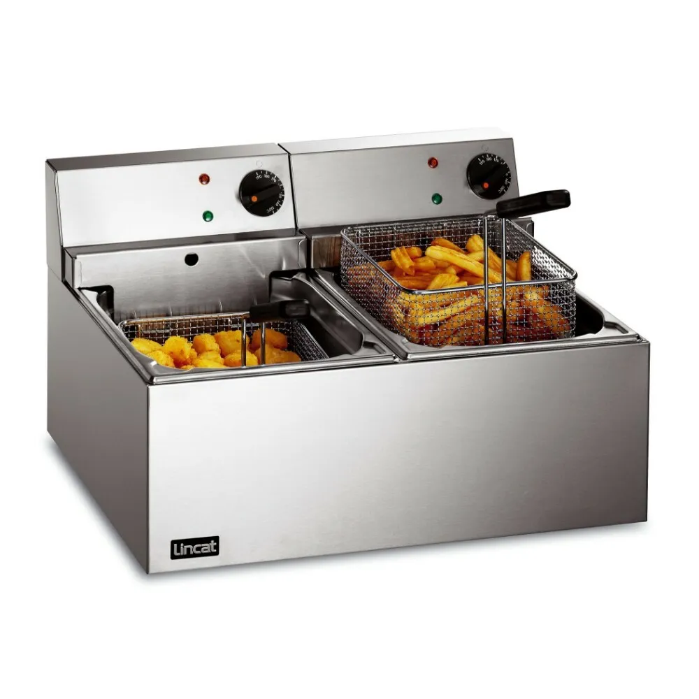 Lincat Lynx 400 Electric Counter-top Twin Tank General Purpose Fryer - 2 Baskets - W 540 mm - 2 x 3.0 kW