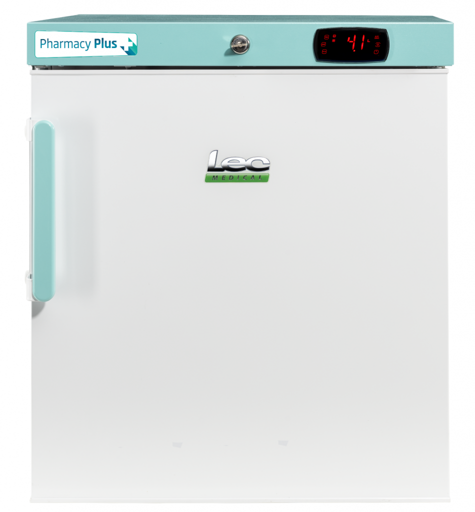 LEC Medical PPSR47BT-UK Solid Single Door Pharmacy Plus Bluetooth Enabled Countertop Refrigerator, 47 Litres
