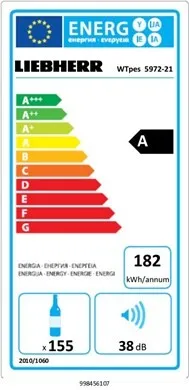 Liebherr WTPES5972 Glazed Stainless Steel Wine Cabinet 593 Litres