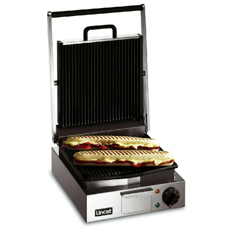 Lincat Lynx 400 Electric Counter-top Single Panini Grill - Ribbed Upper & Lower Plates - W 310 mm - 2.25 kW