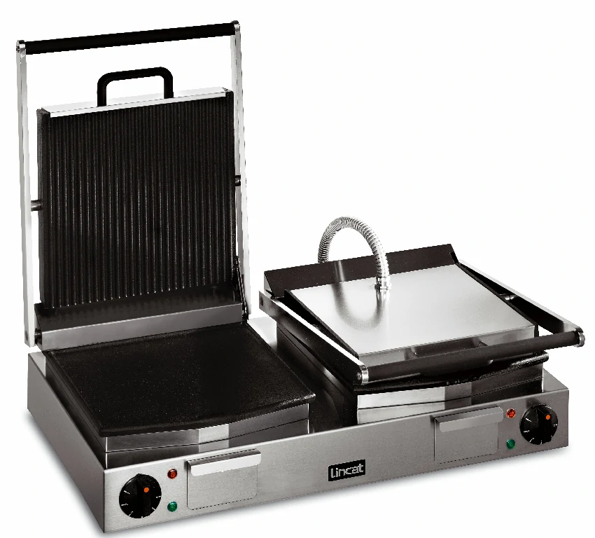 Lincat Lynx 400 Electric Counter-top Twin Ribbed Grill - Ribbed Upper & Smooth Lower Plates - W 623 mm - 4.5 kW