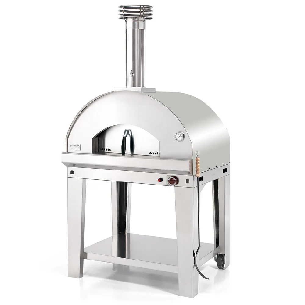 Fontana Mangiafuoco Stainless Gas Pizza Oven + Trolley
