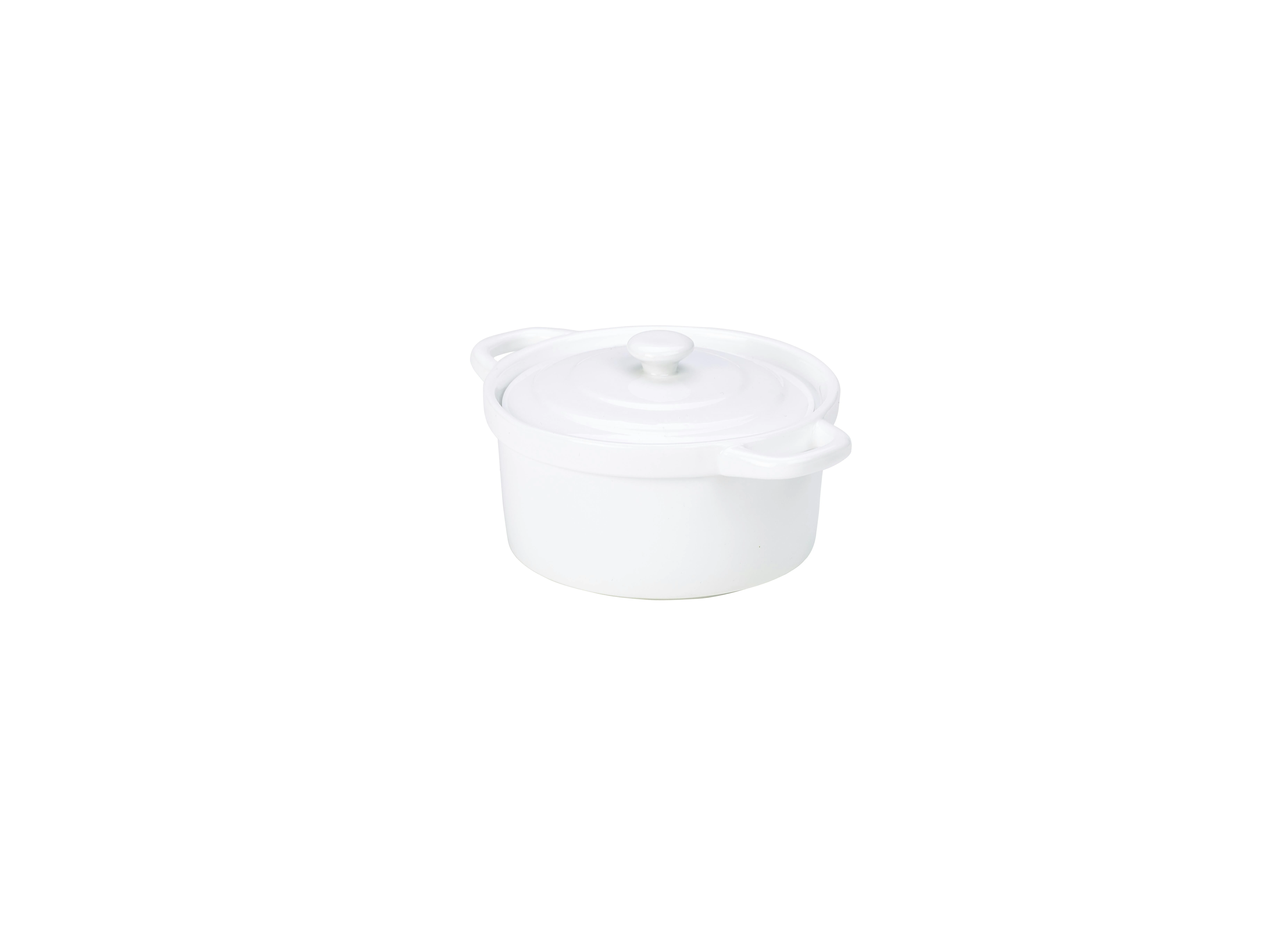 Genware Porcelain Covered Mini Casserole Dish 14cm/5.5"