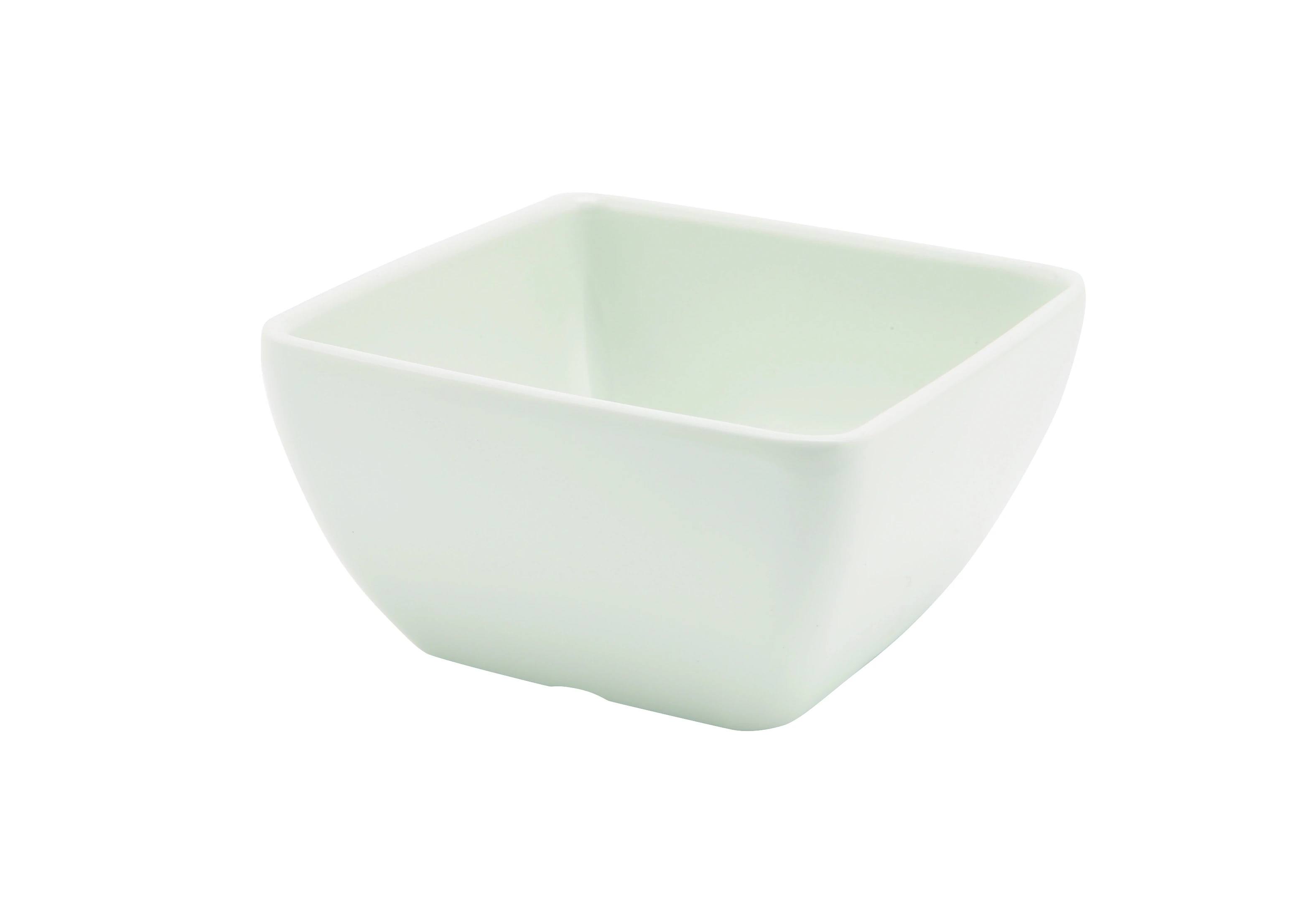 White Melamine Curved Square Bowl 10.5cm