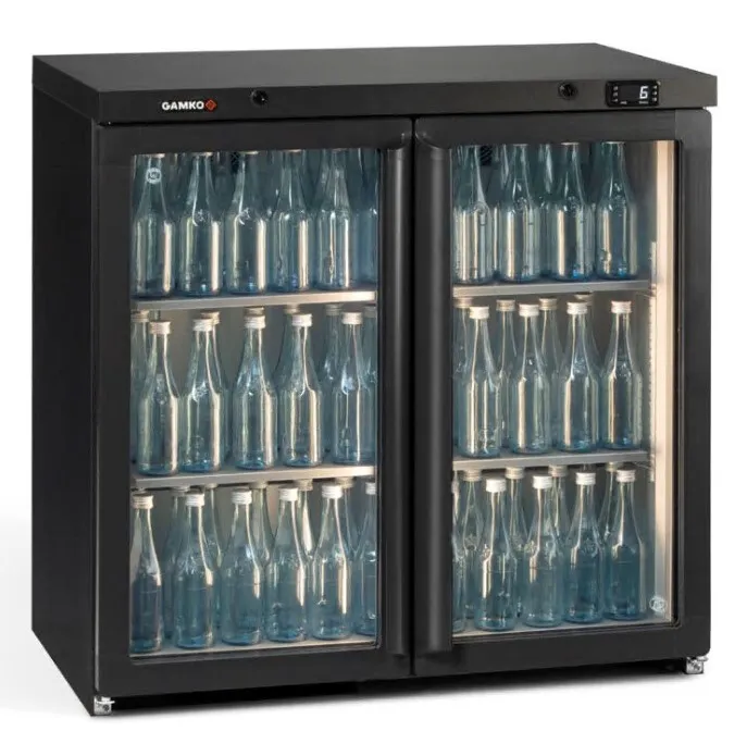 Gamko Maxiglass MG3 250G Hinged Double Glass Door Undercounter Bottle Cooler 250 Litres