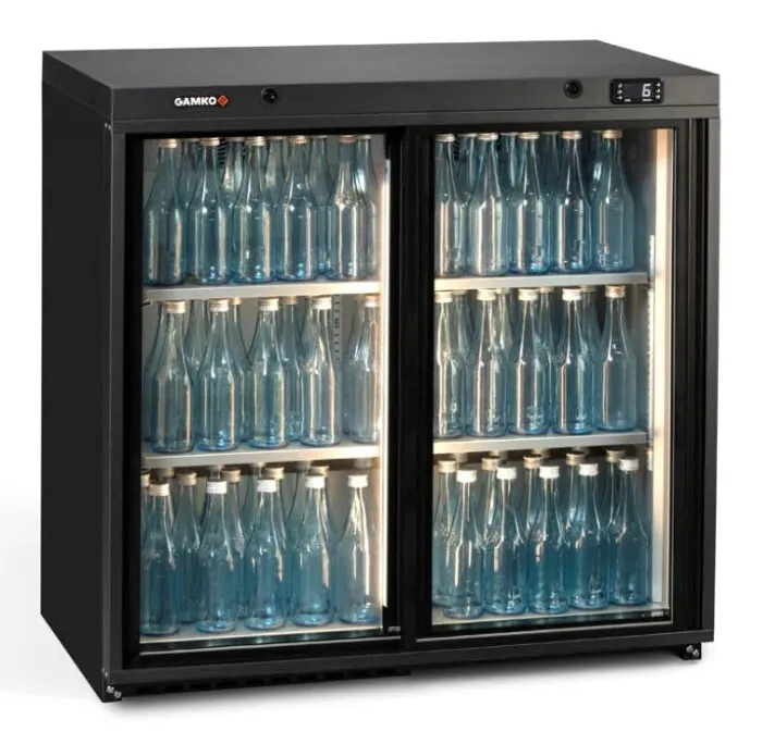 Gamko Maxiglass MG3 250SD Sliding Double Glass Door Undercounter Bottle Cooler 250 Litres