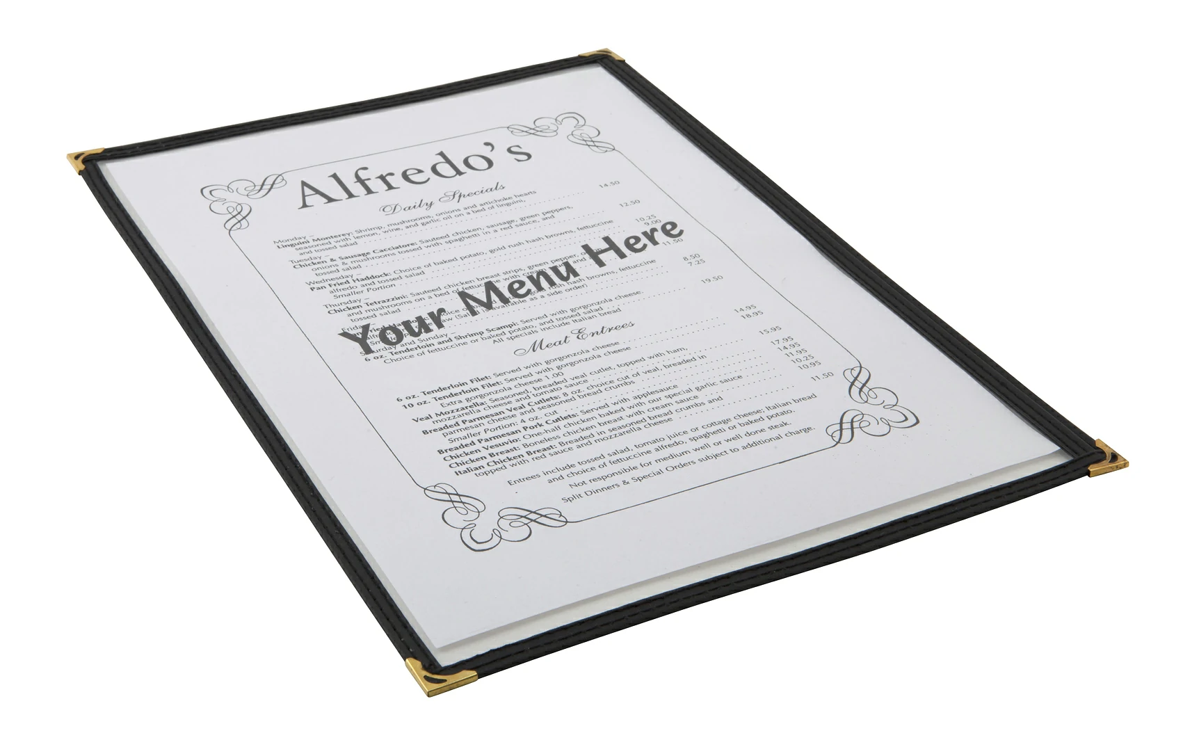 American Style Clear Menu Holder - 1 Page