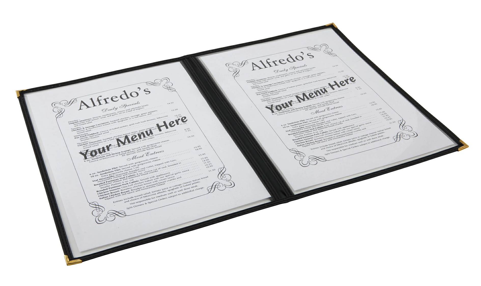 American Style Clear Menu Holder - 2 Page