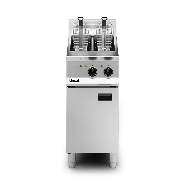 Lincat Opus 800 Electric Free-standing Twin Tank Fryer - 2 Baskets - W 400 mm - 14.0 kW