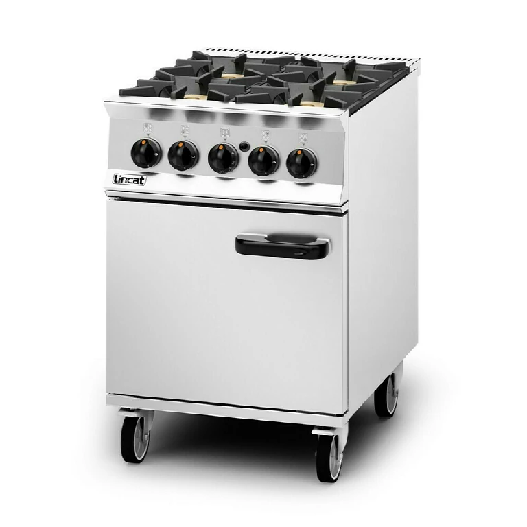 Lincat Opus 800 Propane Gas Free-standing Oven Range [R/Hand Door] - 4 Burners - W 600 mm - 33.6 kW