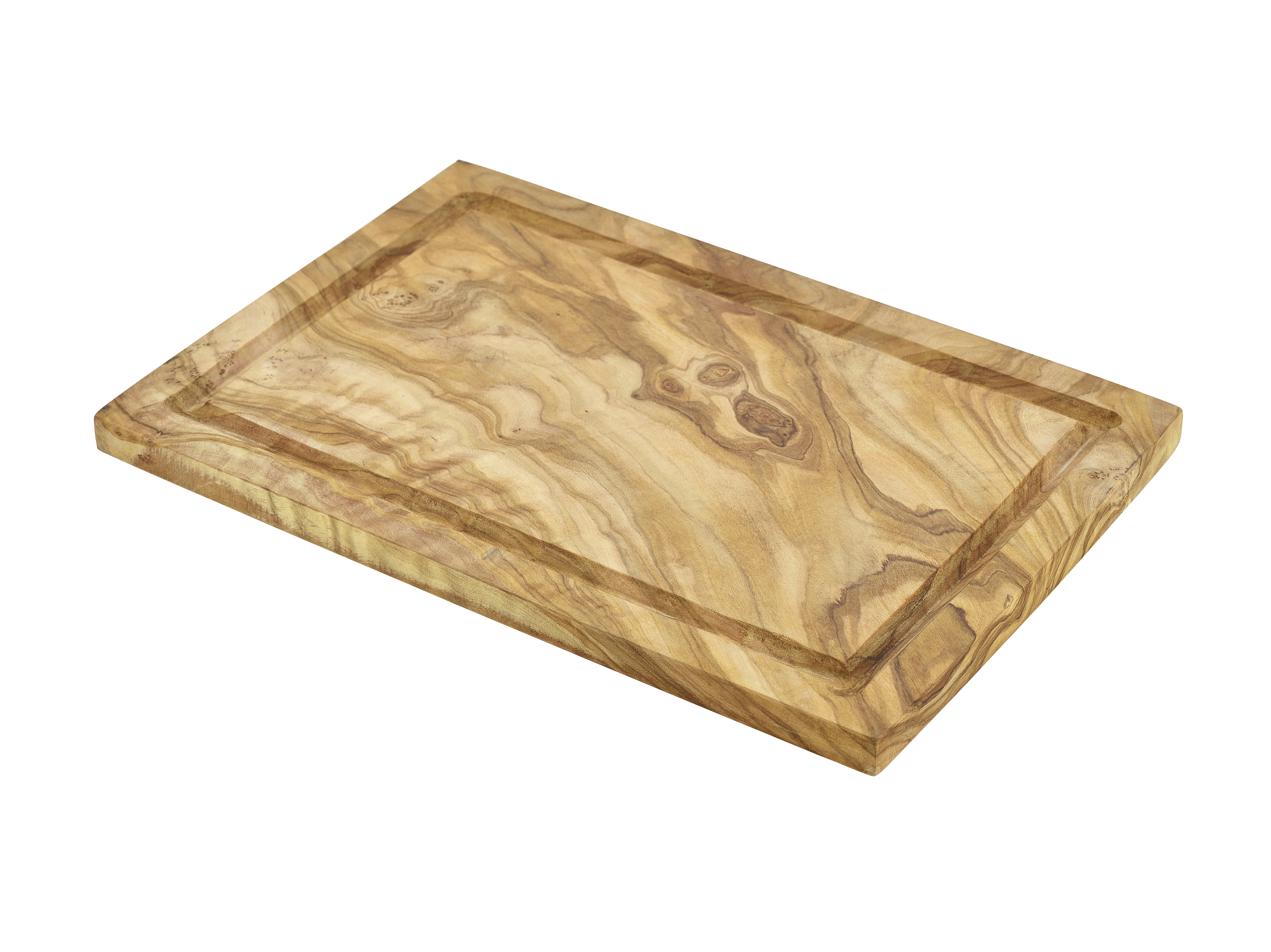 Olive Wood Serving Board W/ Groove 30 x 20cm+/-