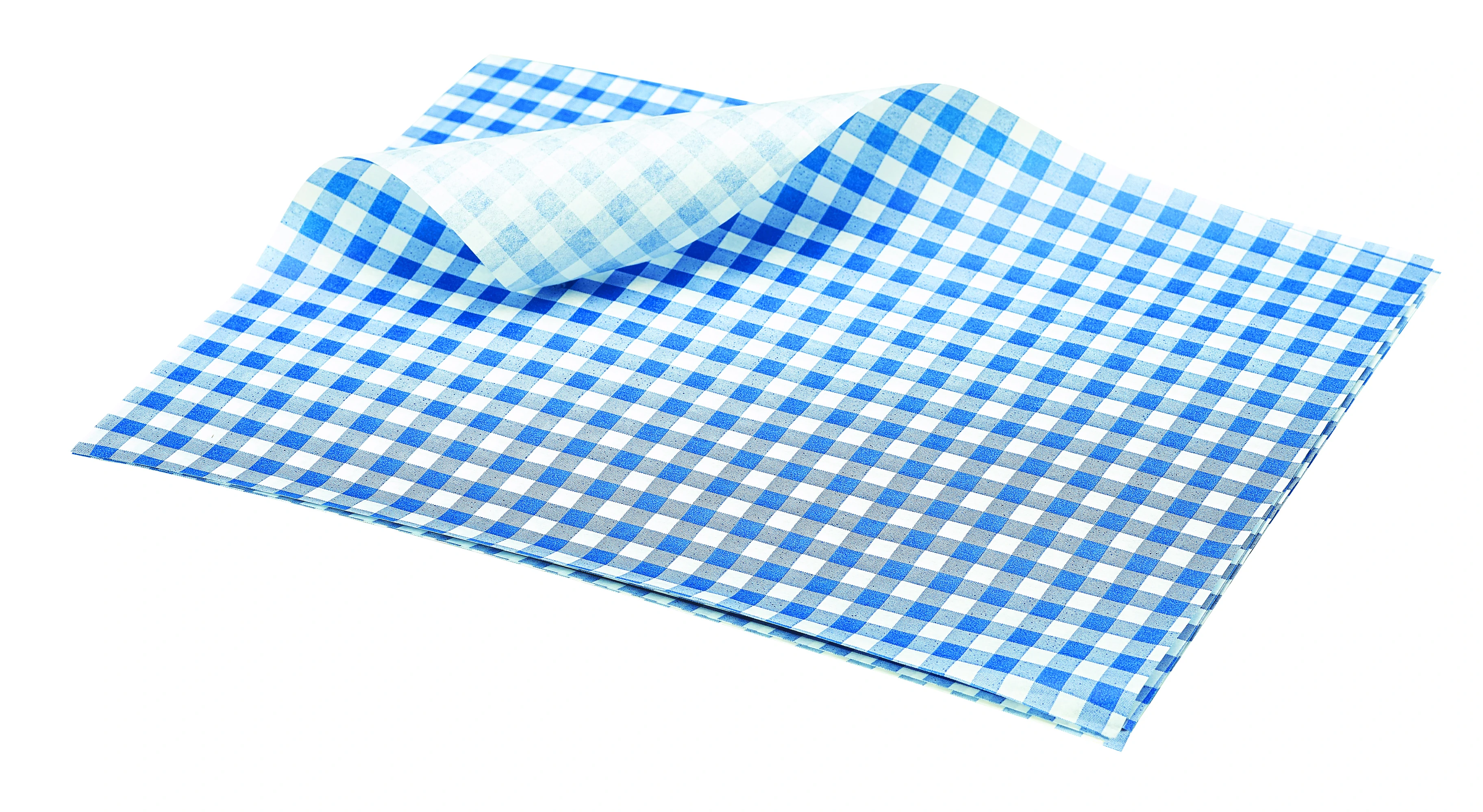 Greaseproof Paper Blue Gingham Print 25 x 20cm