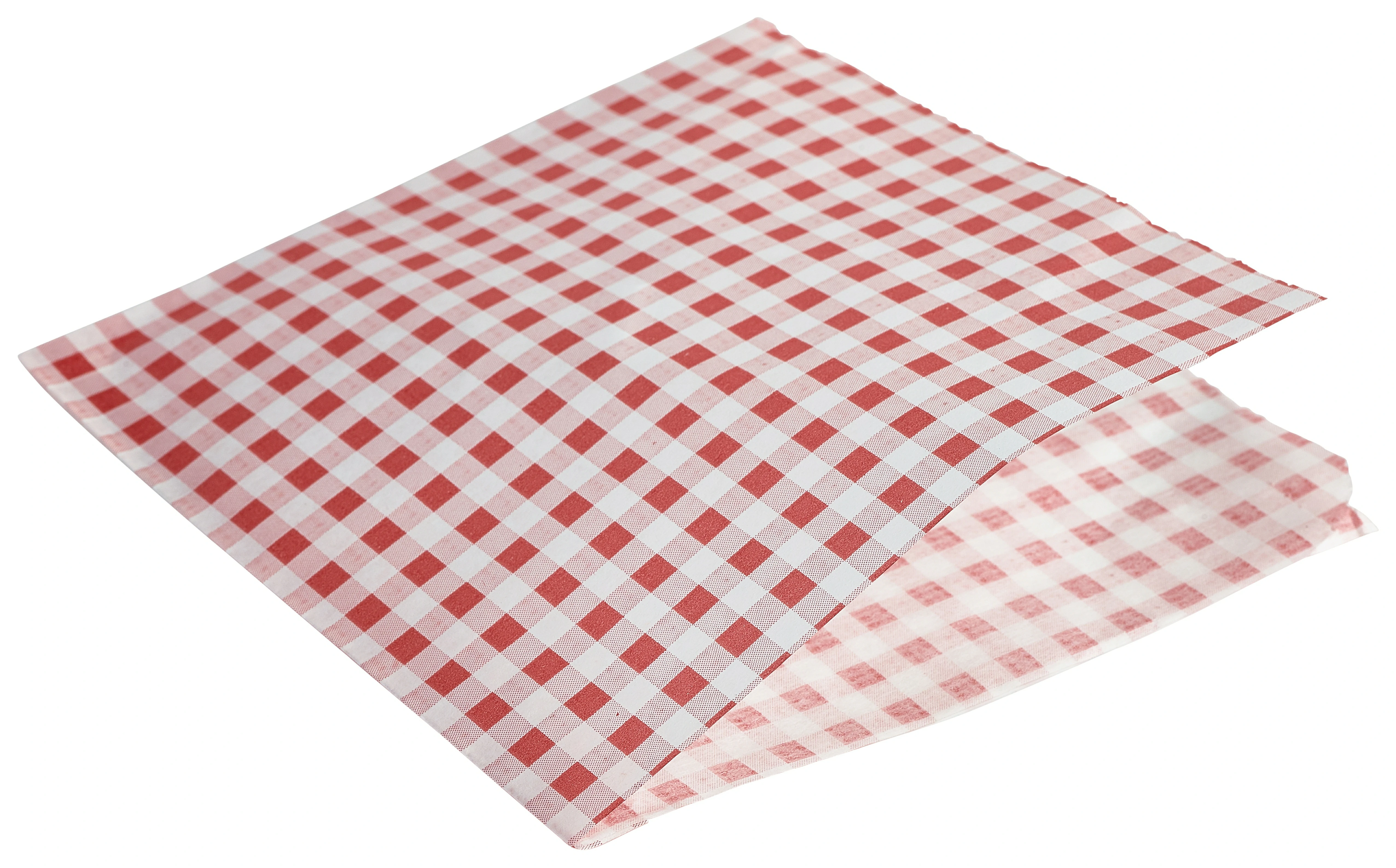 Greaseproof Paper Bags Red Gingham Print 17.5 x 17.5cm