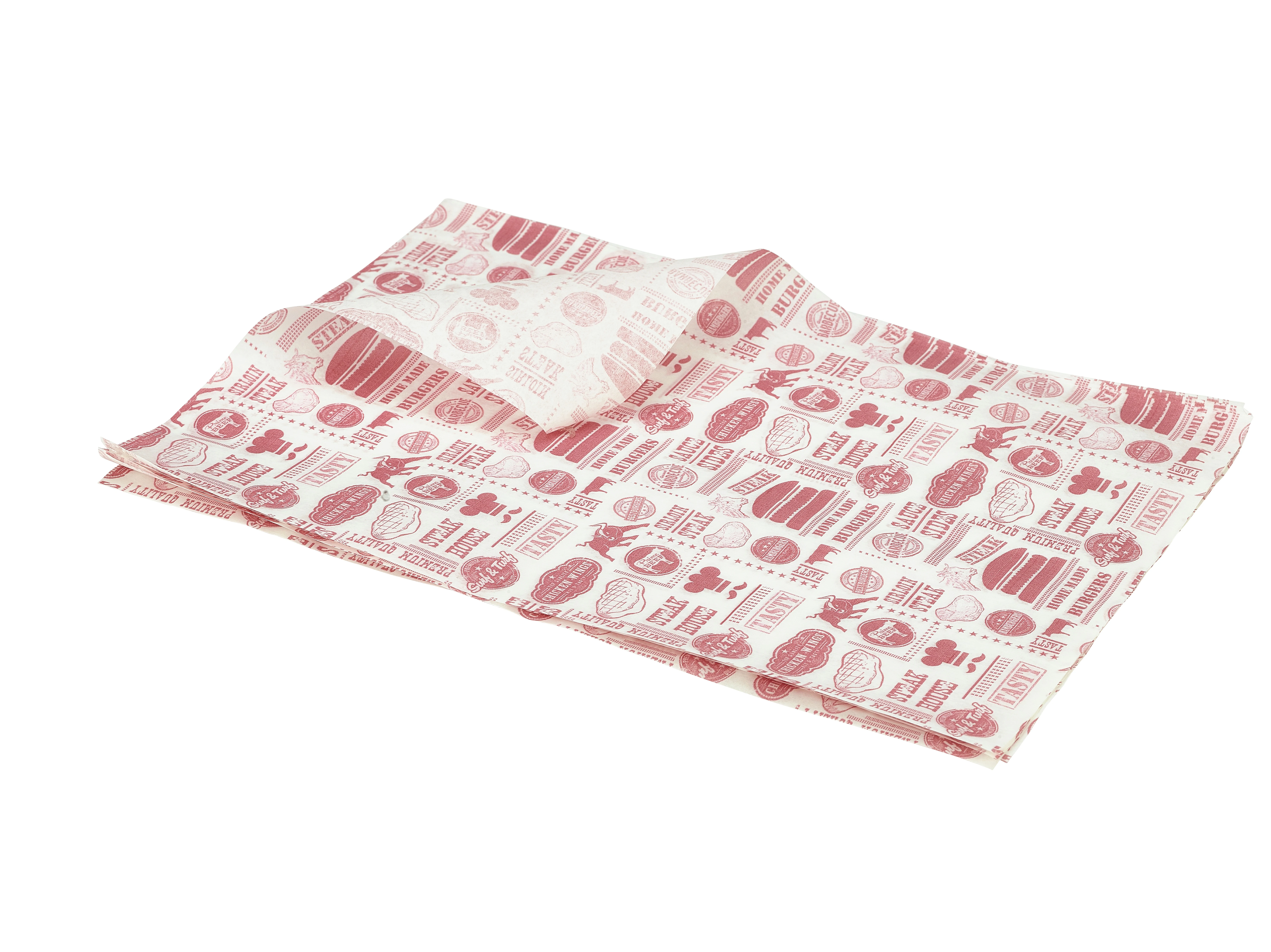 Greaseproof Paper Red Steak House Design 25 x 35cm