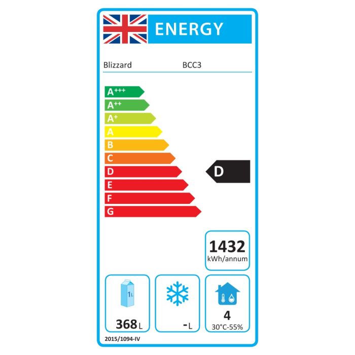 BLIZZARD GRADED-00549 BCC3 3 Door Compact Gastronorm Counter 368L