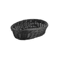 Black Oval Polywicker Basket 22.5 x 15.5 x 6.5cm