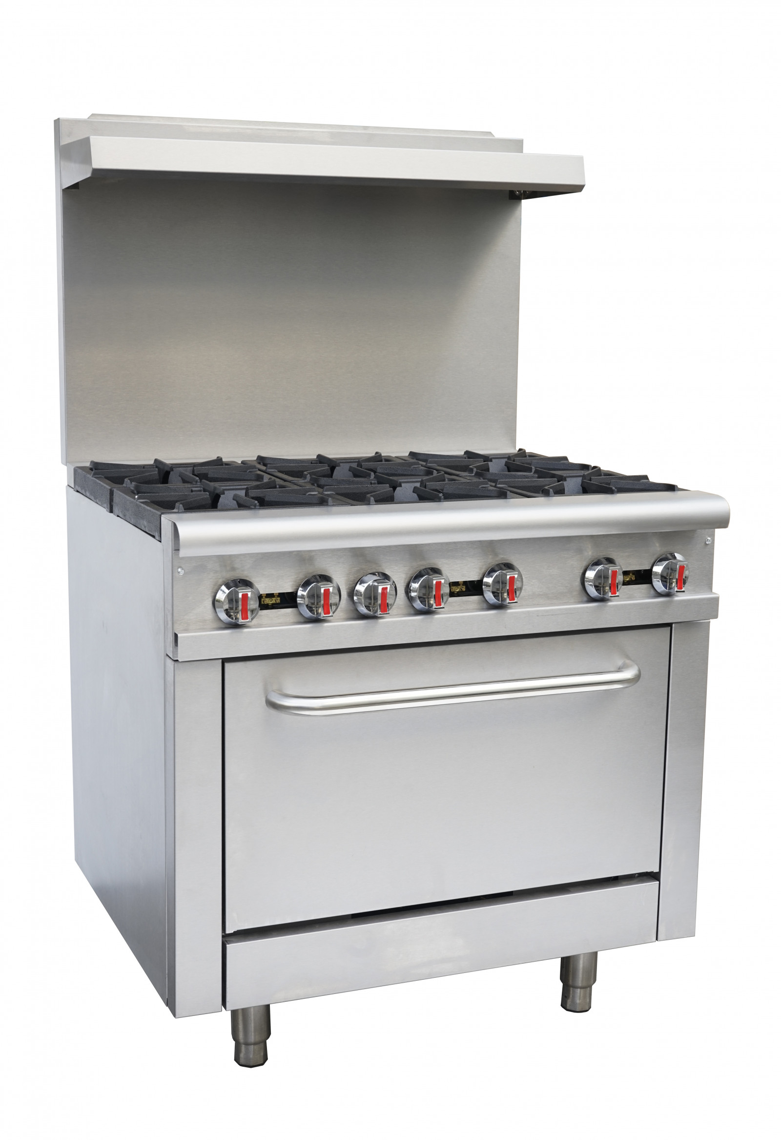 Chefsrange RGR36 - 6 Burner Range With Backsplash & Shelf