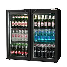 Autonumis RQC00001 Maxi Black Hinged Double Door Bottle Cooler