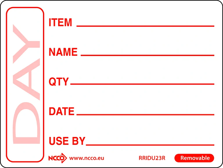 50 X 65mm Removable Red Use By Label (500)