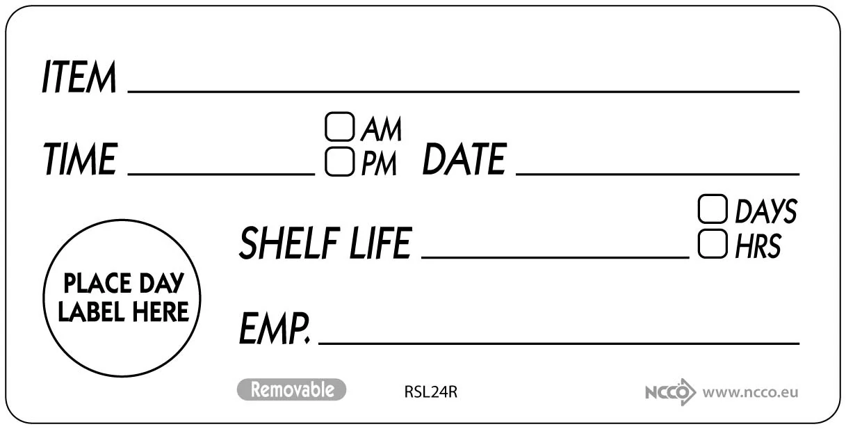 50 X 100mm Removable Shelf Life Label (500)