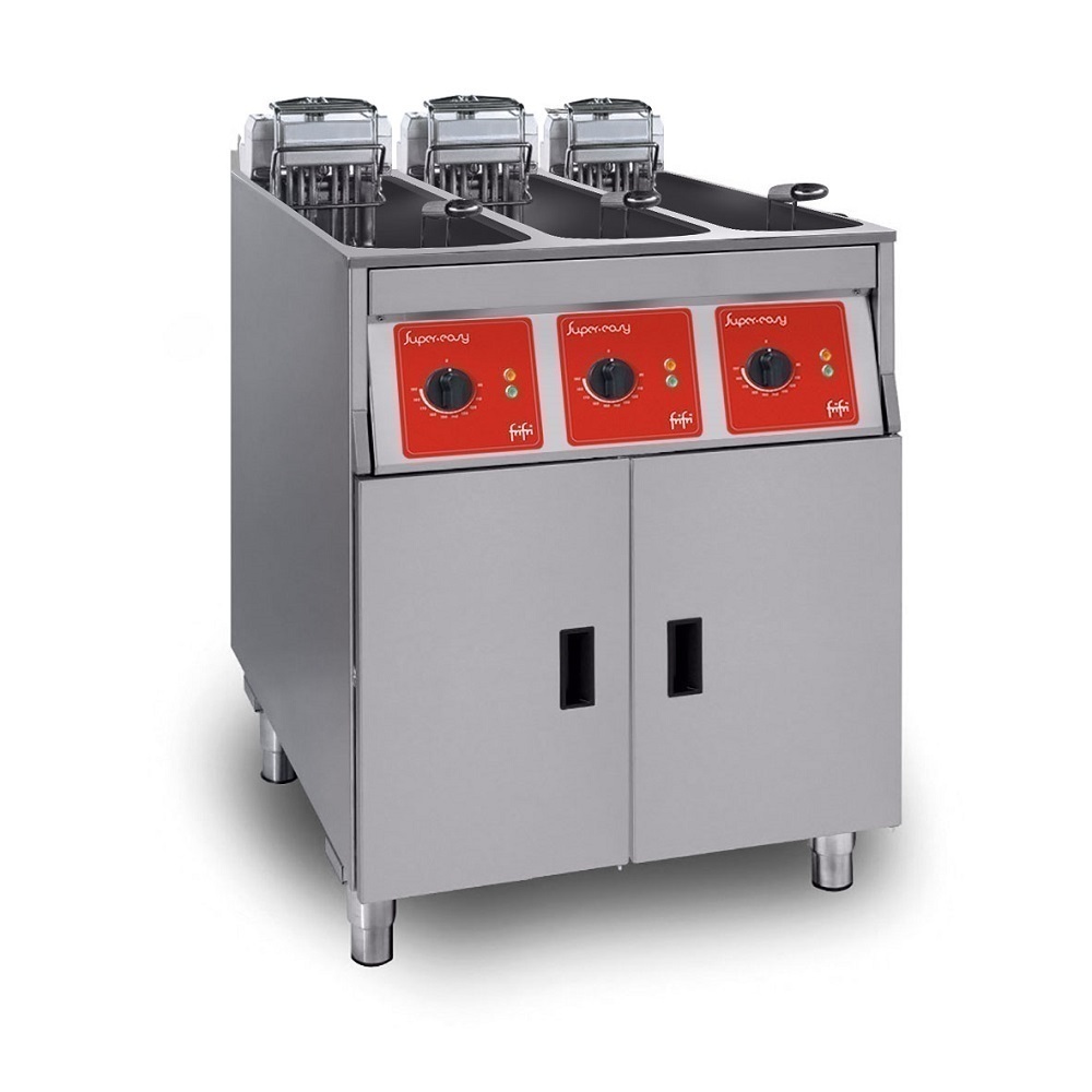 FriFri Super Easy 633 Electric Free-standing Triple Tank Fryer without Filtration - 3 Baskets - W 600 mm - 22.5 kW