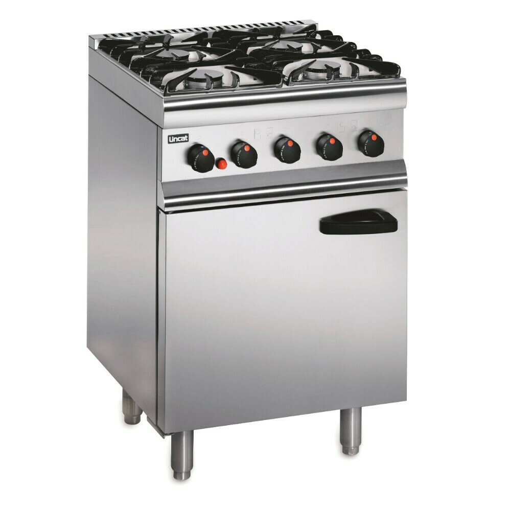 Lincat Silverlink 600 Natural Gas Free-standing Oven Range - Castors at Rear - 4 Burners - W 600 mm - 23.8 kW