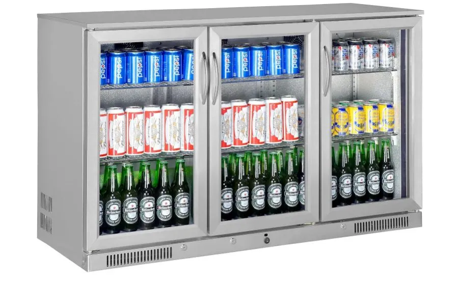 Sterling Pro SP3HC-STS Stainless Steel Triple Door Bottle Cooler, 338 Litres