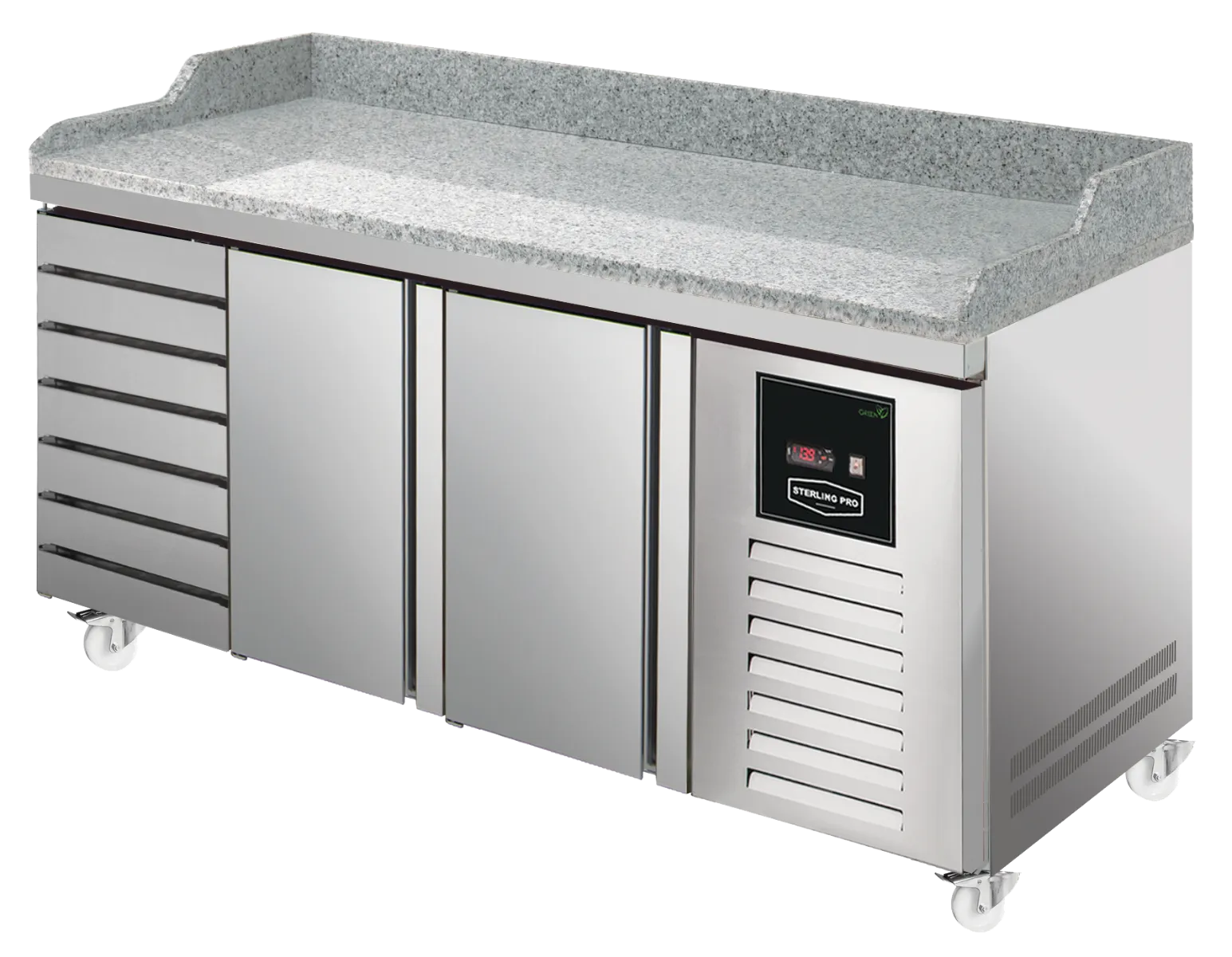 Sterling Pro Green SPI-8-200-27 Granite Top 800mm Counter, 2 Doors & 7 Drawers