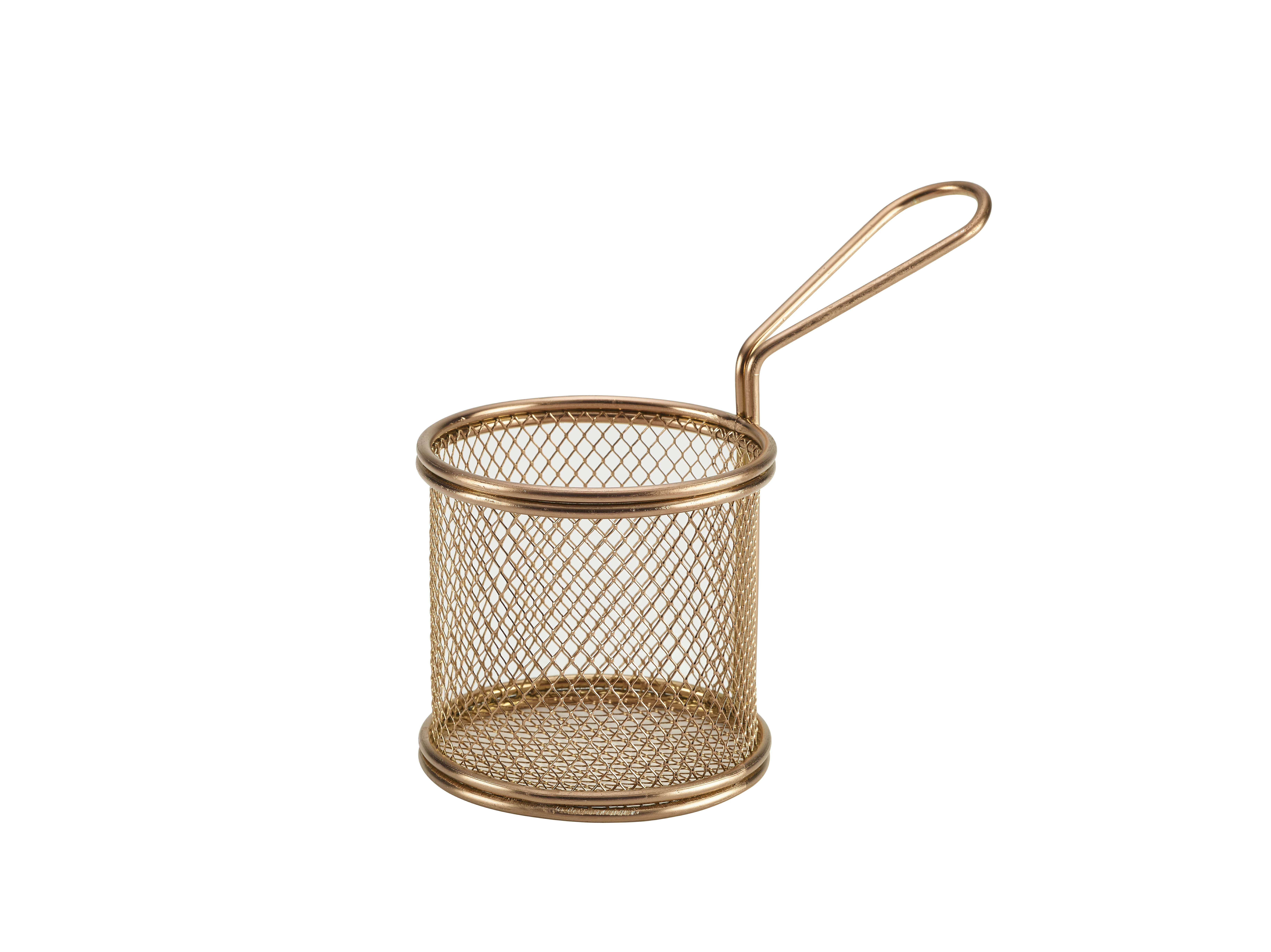 Copper Serving Fry Basket Round 9.3 x 9cm