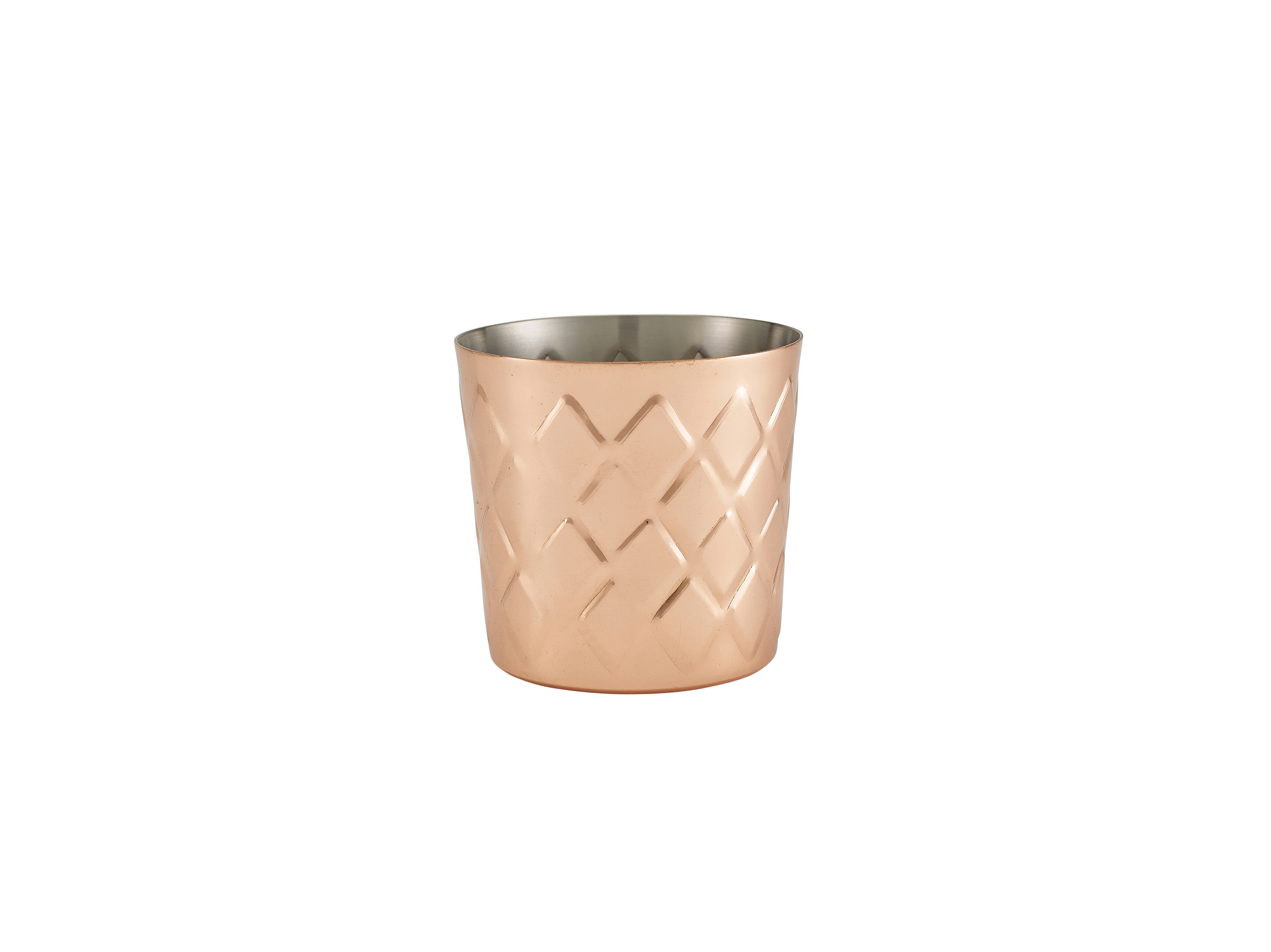 Diamond Pattern Copper Plated Serving Cup 8.5 x 8.5cm