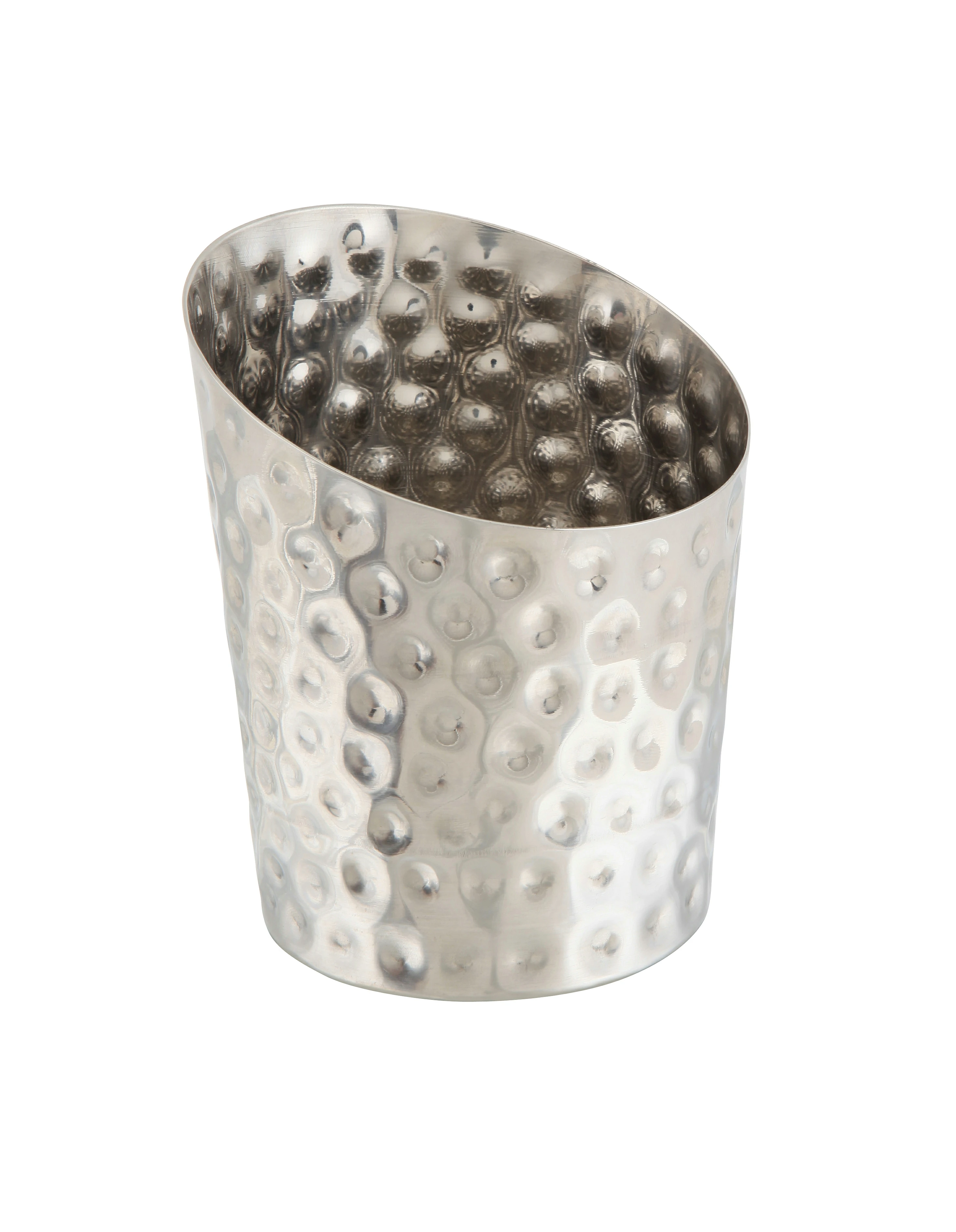 Hammered Stainless Steel Angled Cone 9.5 x 11.6cm (Dia x H)