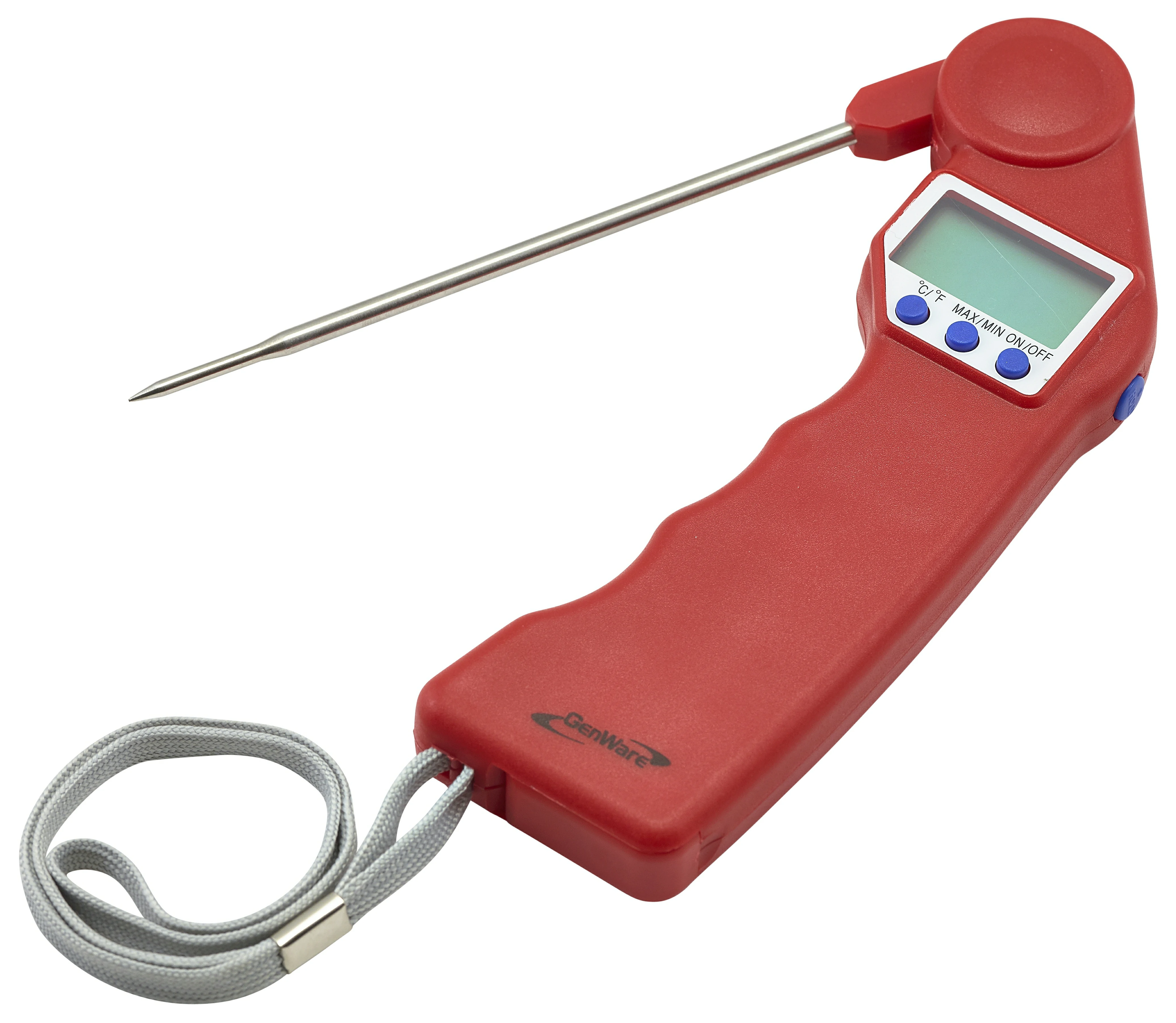 Genware Red Folding Probe Pocket Thermometer