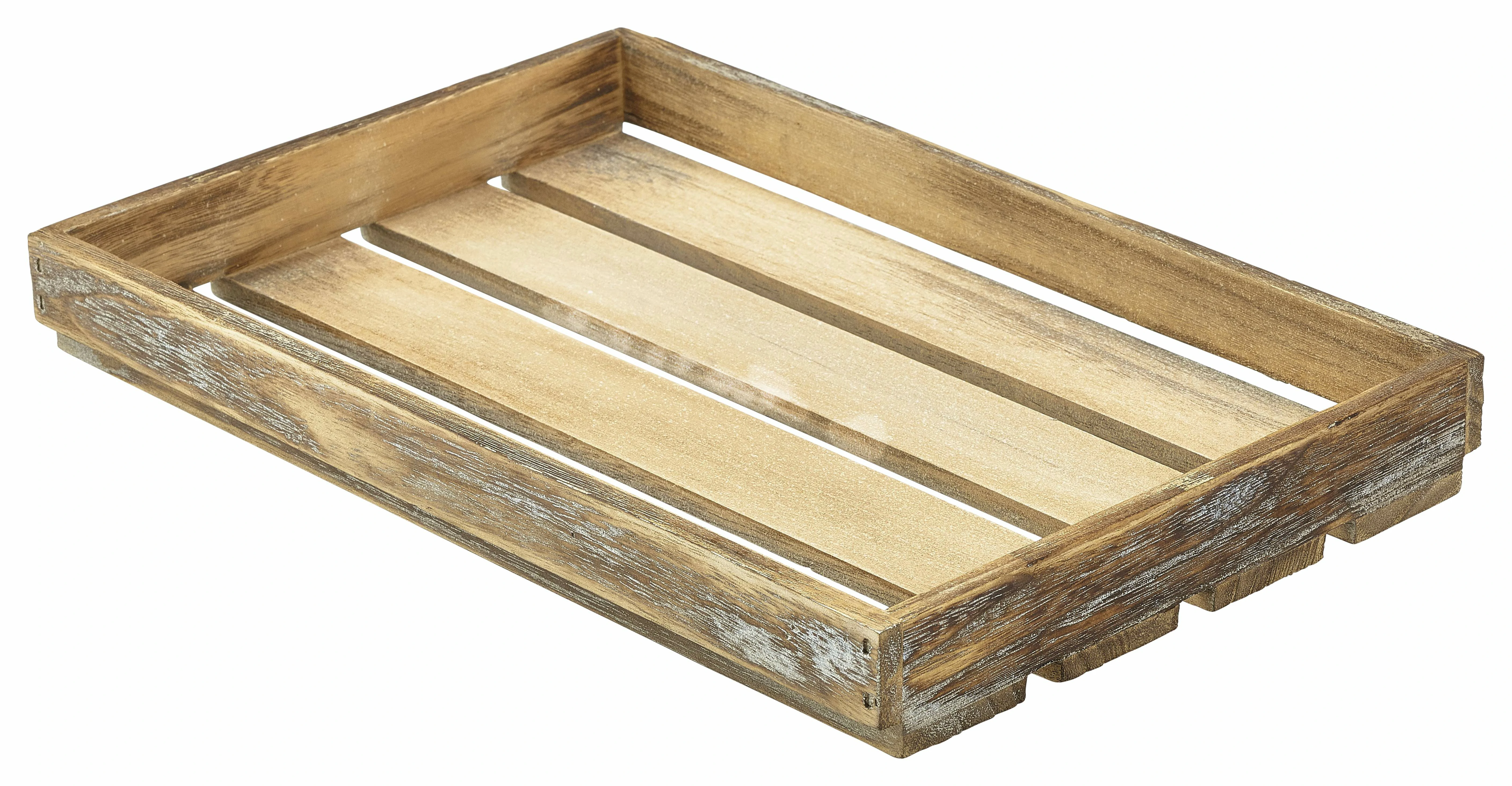 Genware Dark Rustic Wooden Crate 35 x 23 x 4cm